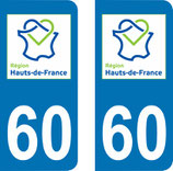 Lot de 2 stickers  Haut de France 60 Oise