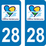 Lot de 2 stickers Centre Val de Loire 28 Eure et Loire