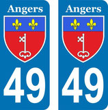 Lot de 2 stickers Armoiries ville d' Angers