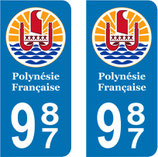 Lot de 2 stickers Logo rond Polynésie Française