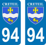 Lot de 2 stickers ville de Créteil 94000