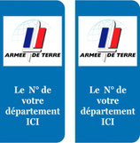 Lot de 2 stickers Armée de Terre N° au choix