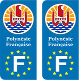 Lot de 2 stickers Logo rond Polynésie Française Europe