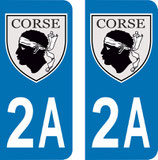 Lot de 2 Blasons Corse 2A Corse du Sud