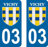 Lot de 2 stickers ville de Vichy