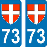 Lot de 2 stickers Drapeau de la Savoie n° 73