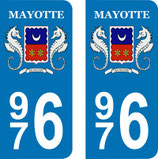 Lot de 2 stickers Ile de Mayotte 976