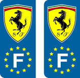 Lot de 2 stickers ovale Ferrari Europe