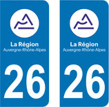 lot de 2 adhésifs nouveau Logo Auvergne Rhône Alpes 26 Drôme