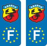 Lot de 2 adhésifs ancien logo Abarth  Europe