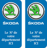 Lot de 2 stickers Skoda N° au choix