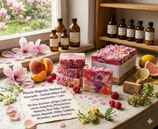 Pfirsich-Magnolie-Himbeere Naturseife - Limited Edition Seife - nur noch 1 x geschnitten da
