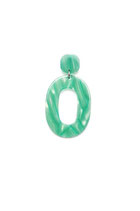 BO cabochon retro vert marbré