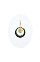 BO rond vert foncé et doré filigrane