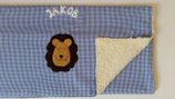 Babydecke Kuscheldecke Löwe mit Namen (ca.70x95cm) personalisiert