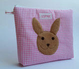 Kulturbeutel Windeltasche Hase für Kinder mit eigenem Namen personalisiert