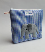 Kulturbeutel Windeltasche Elefant mit eigenem Namen personalisiert