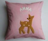 Kinderkissen Reh personalisiert ca. 40x40cm