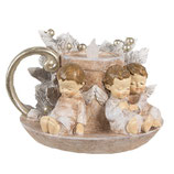 BOUGEOIR ANGES avec éclairage LED  14x13x10 cm