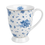 MUG PORCELAINE ROSES BLEUES