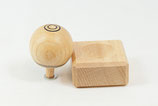 Umdrehkreisel aus Buchenholz natur (sortiert) mit Buchenholz Ständer