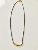 Two toned Silver and Gold Necklace.  This has a hammered gold slide pendant.