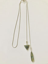 Silver Necklace with Labradorite Gemstone Drops