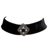 Velvet - elastisches Samtband schwarz mit Zierstein