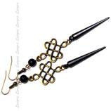 Taunusblick - Retro Ohrringe mit Raute in bronze schwarz