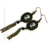 Lady in Black - Retro Ohrringe mit Camee in bronze