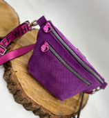 Bauchtasche / Crossbag  Lila :-) (Zipper Pfötchen-Pink)