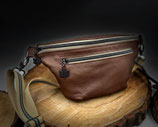 Bauchtasche / Crossbag  Braun-Hirschleder ( RV Anthrazit-Bäumchen)