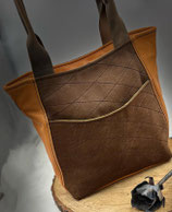 Schultertasche-Shopper Wilma echtes Leder Braun-London
