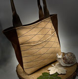 Schultertasche-Shopper Wilma echtes Leder Braun-Natur