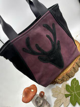 Schultertasche-Shopper Wilma echtes Leder Hirschmotiv
