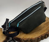 Bauchtasche / Crossbag  Dunkelgrau ( Zipper-Metallicblau)