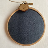 kit Cercle à broder 8 cm - toile 12 fils - Lin Anthracite