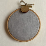 Kit Cercle à broder 8 cm - toile 12 fils - lin gris clair