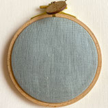 kit Cercle à broder 10 cm - toile 12 fils - LIN bleu gris