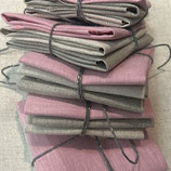 Lot de mini coupons à broder BELFAST - rose-naturel-flax