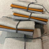 Lot de mini coupons à broder - MURANO et FLOBA marbré gris-orange-chiné
