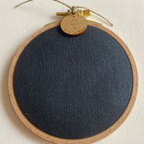 Kit Cercle à broder 10 cm - toile 12 fils - LIN anthracite.