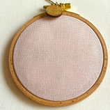 kit Cercle à broder 10 cm - toile 12 fils - rose poudré