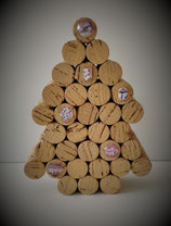 Sapin de Noël en bouchons décorés PM