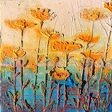 Ogród nad jeziorem, 15 x 15 cm, technia własna na podobraziu 3 D, 2025 r.