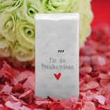 Taschentücher "Für die Freudentränen" mit rotem Herz