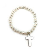 Ref. K716 Pulsera perlas y cruz Min.4