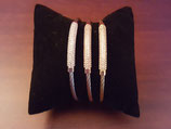 Tri-Colored Crystal Magnetic Bangle Trio