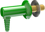 L050WSA Cuerpo montado en cubierta o panel con extremo de manguera dentada  antisalpicaduras de 90 grados.