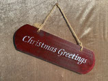 Schild CHRISTMAS GREETINGS